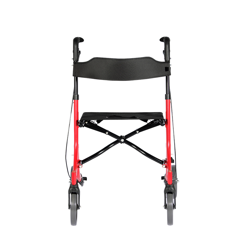 Lightweight Four Wheel Euro Style Rollator Walker with Seat and Locking Brakes