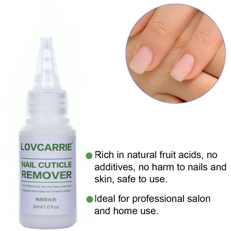 LOVCARRIE 30ML Nail Cuticle Remover Softener Liquid Exfoliator Cuticle Oil Treatment Manicure Soften Dead Skin for Nails Care