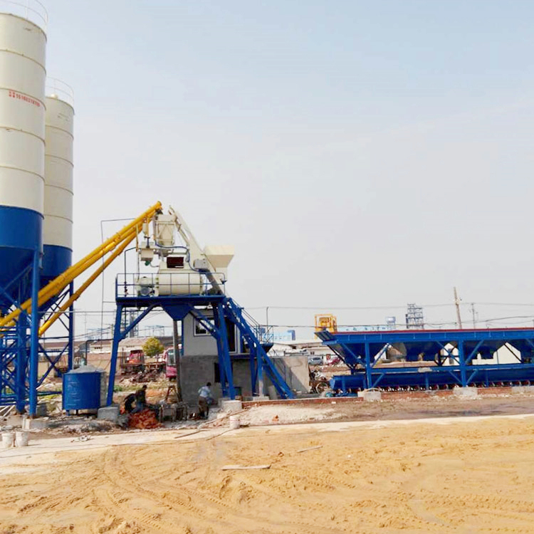 HZS25 mini stationary bucket-type concrete batching plant