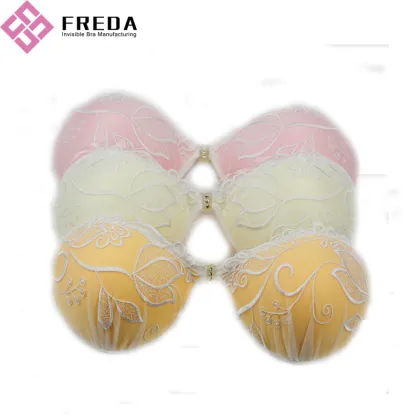 Leaves Embroidered Cheap Lace Wireless Bra Online
