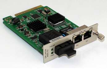 100M Copper To Fiber Managed Media Converter Card 2 Port