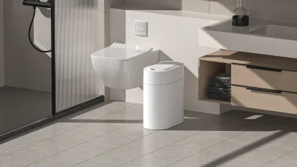 Automatic Bag-Laying Double-Door Sensor Trash Can