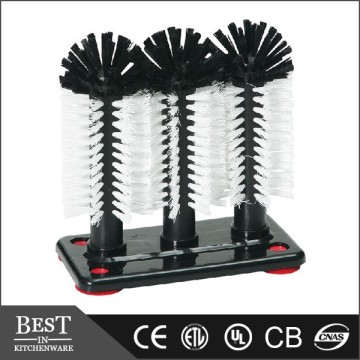 Bar three heads glass cleaning brush