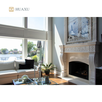 White White Carrara Stone Marble Fireplace Mantel Surround