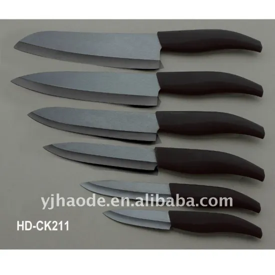 6pcs Ceramic knife set with TPR handle