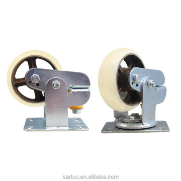 5x6x8 -Zoll -Stoßdämpferung Stahl PU -Trolley Caster Räder - Heavy Duty Castors