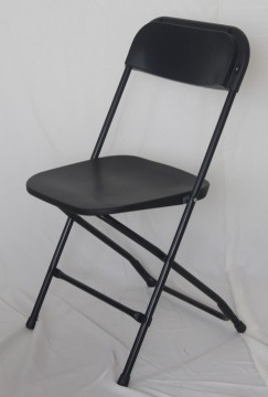 Black Vinyl Folding Chair Plating