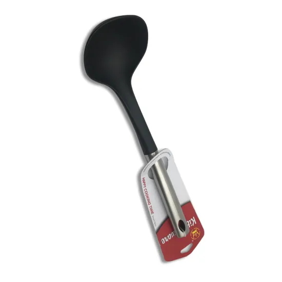 Long Stainless Steel Handle Heat Resistant Nylon Ladle