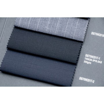 Textured Blue 70% Wool Fabric