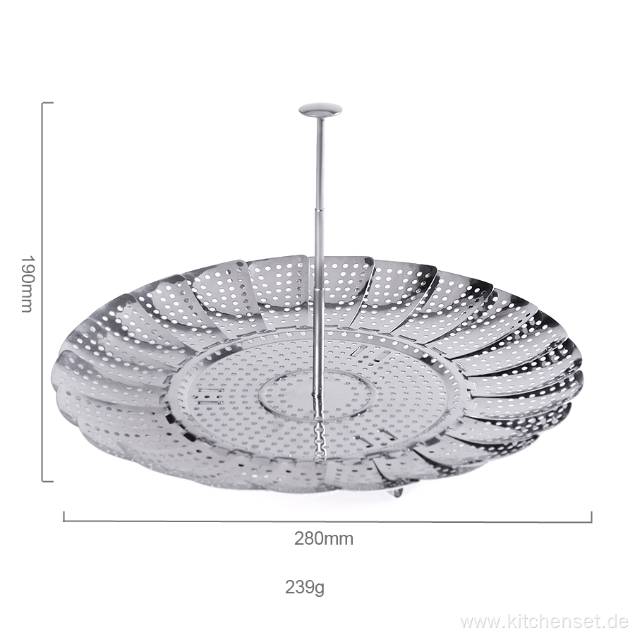 Full stainless steel folded food steamer grid