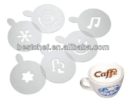 stainless steel Set of 5 Cappuccino stencils