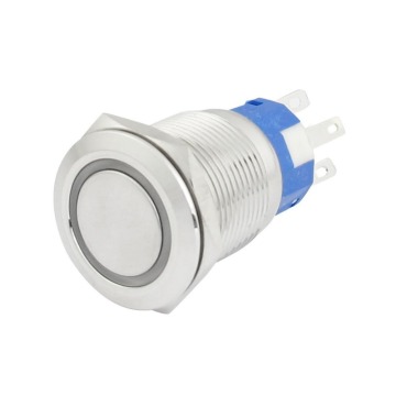 19mm LED metal push button switch with IP67 waterproof mometary /latched 1NO1NC,2NO2NC factory China