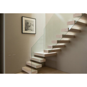 Solid Wood And Clear Crystal Spiral Stairs