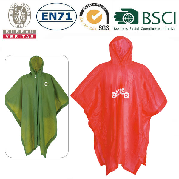 red and green pvc poncho