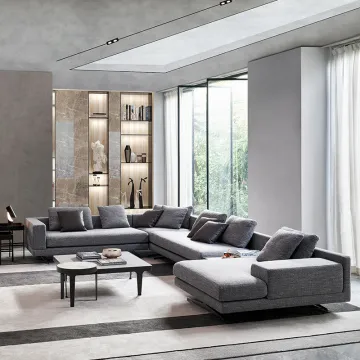 fabric U shaped sectional sofa modern European style
