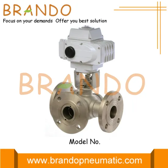 3 Way Electric Actuator Flange Ball Valve DN50