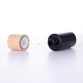 Black Round Serum Bottle Black Glass Serum Bottle With Bamboo LId Supplier