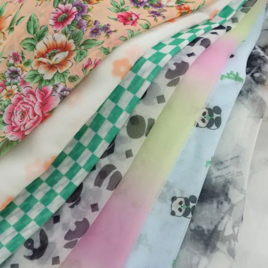 Soft Touch Polyester Spandex Blended Mesh Cloth