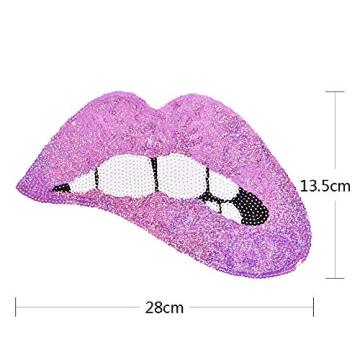 Mond Patches Lip Pailletten Patches Geborduurd