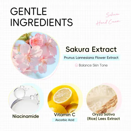 LAIKOU 30g Hand Cream - Smooth Skin, Moisturizing, Refreshing, Radiant, Japan Sakura
