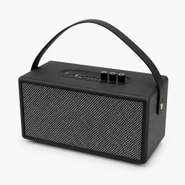 Portable leather box speaker