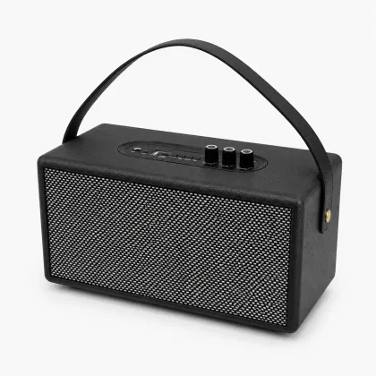 Portable leather box speaker