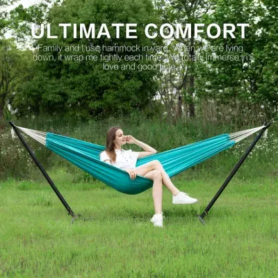 Space Saving Steel Stand 2 Person Heavy Duty Double Portable Carrying Hammock