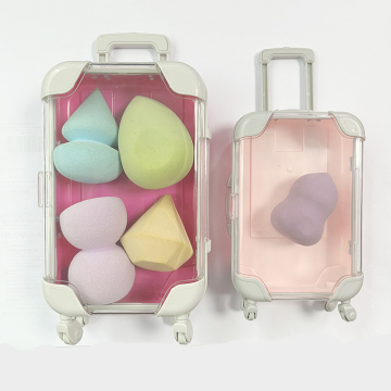 Unique Luggage Powder Puff Organizer - Clear Dustproof Makeup Egg Case