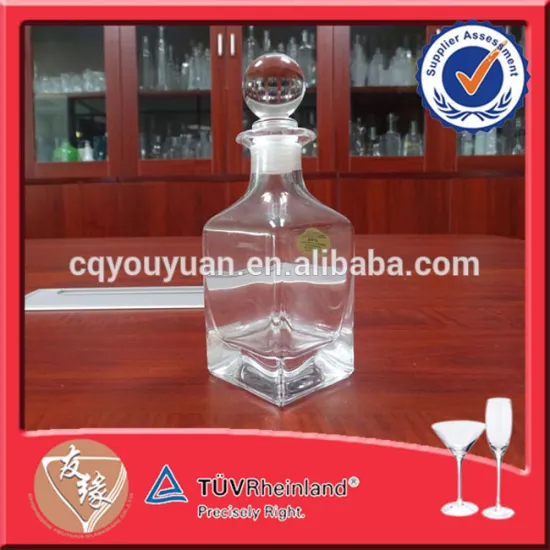 Square Custom 150ml Glass Stopper Clear Glass Bottle Diffuser