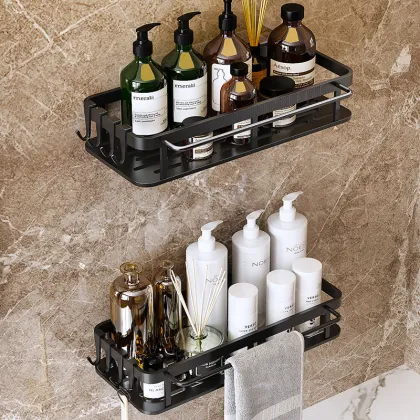 Wall-Hanging Metal Bathroom Storage Rack