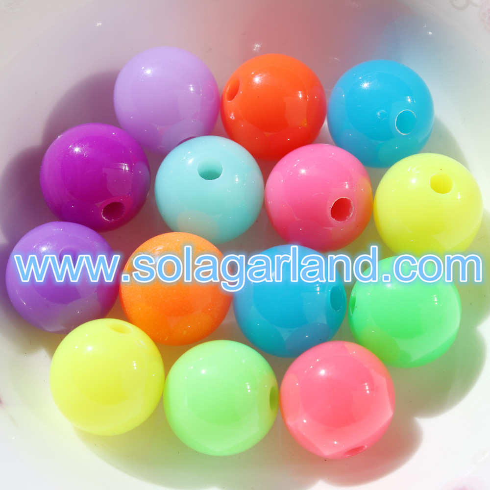 Acrylic Round Loose Beads