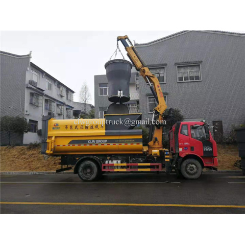 Camion à ordures compressé de type élévateur