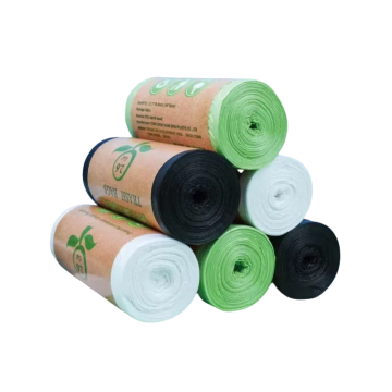 Biodegradable and Compostable 2.6 Gallon Trash Bags Made from Corn Starch - On Roll Packaging