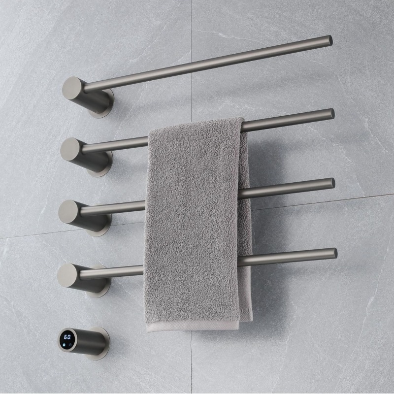 Stainless Steel Bathroom Electronic Heated Radiator Shelf with Towel Rack and Copper Material