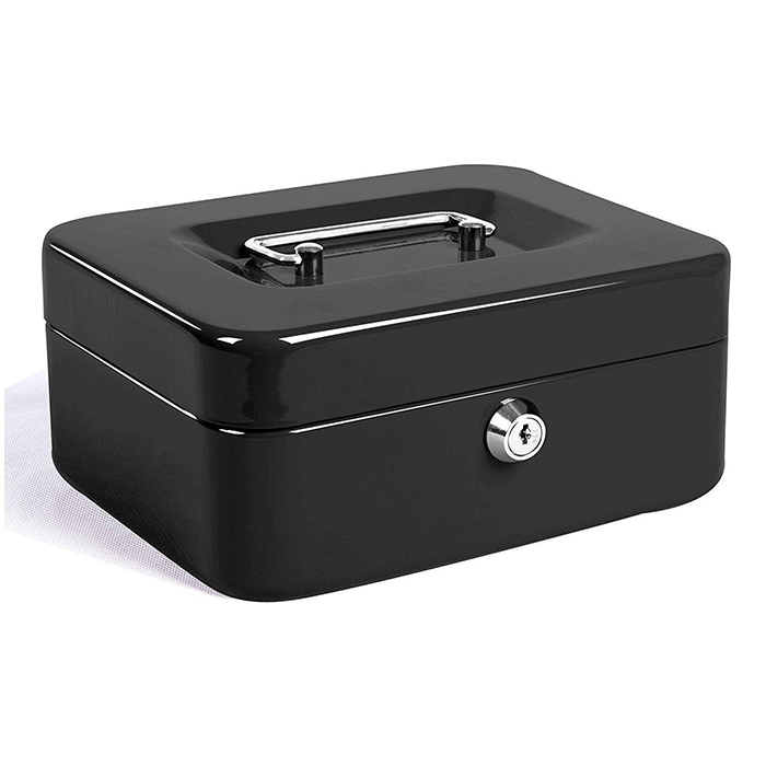 Cash Box with Money Tray and Key Lock
