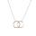 Double Circle Simple Geometric Necklace Gold Silver Double Ring Alloy Pendant Stainless Steel Ladies Jewelry Gift