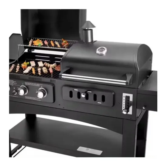 Gas Charcoal Combo Combination Hybrid Gas BBQ Barbecue Grills with Infrared Burner for Outdoor Kitchen Cooking Equipment