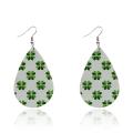 20 Pairs St. Patrick's Day Faux Leather Earrings Irish Shamrock Earrings Clover Teardrop Dangle Earrings Set for Women