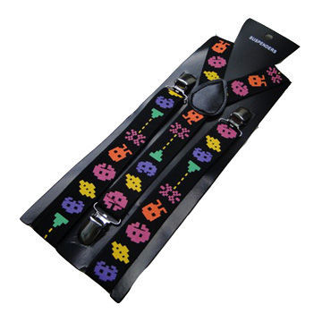 Suspender, OEM/ODM and OBM Orders are Welcome, Made of Elastic, with Brass Buckle