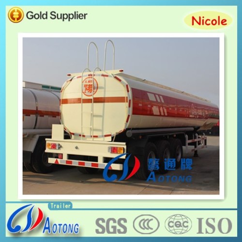 tri-axle 45 m3 fuel (oil ) truck aluminum fuel tanks trailler /carbon steel and volume optoinal