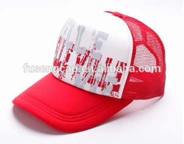 custom 5 panels sponge mesh trucker hat with printed logo wholesale