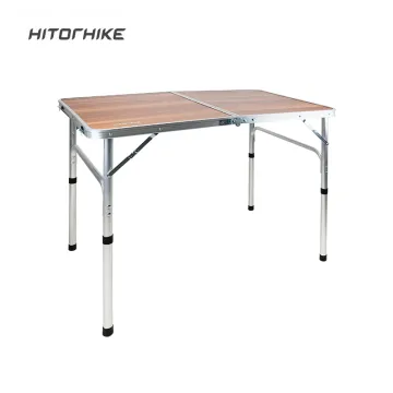 Wholesale Outdoor Camping Wood Grain Aluminum Table: Adjustable Height Foldable Portable Table