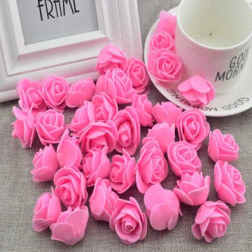 100pcs Artificial Flowers Cheap PE Foam Roses Head Fake Bear Handmade Wedding Home Decoration for Scrapbook Gift Box Diy Wreath