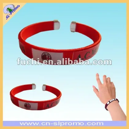 Plastic Football Bracelet with A.C MILAN Flag Design