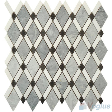 Gray Polished Diamond Stone Mosaic Tiles