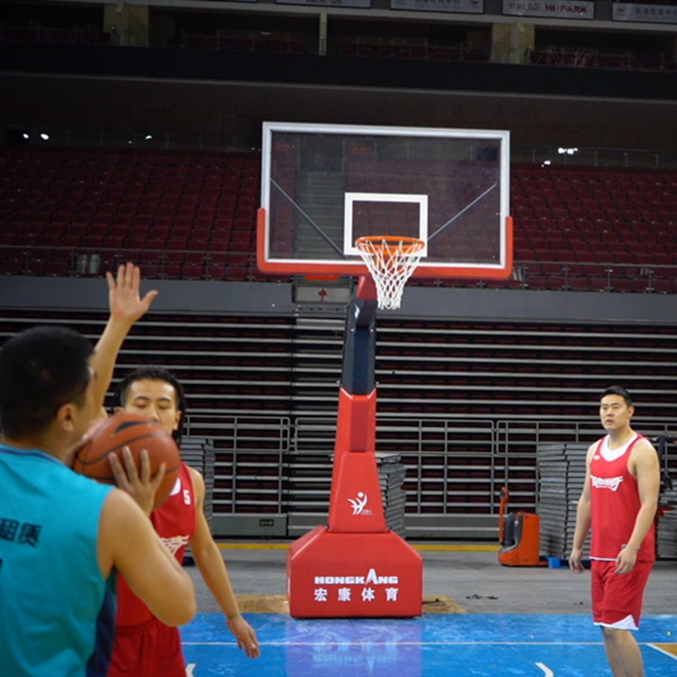 FIBA-Compliant Electric Folding Basketball Hoop Stands
