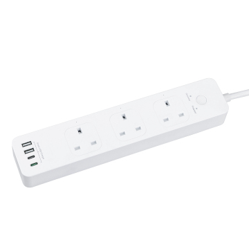 BNPS-50/E80Q 3 Way Power Strip with 4 USB Ports: High-Efficiency Charging Station