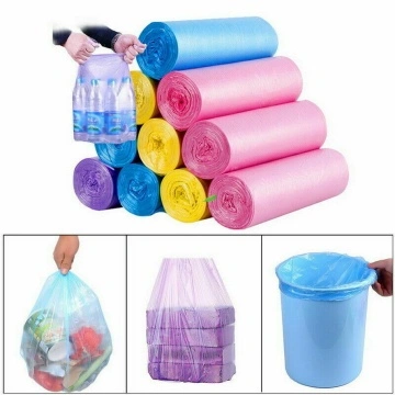 100PCS/5 Rolls Black Purple Green Blue Thicken Garbage Bags Vest