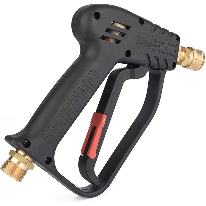 Högtryckstvättpistol med 5 löstagbart sprutmunstyck, 1/4 "Snabbkontakt och adapter, M22-14mm montering av bilstrålevask
