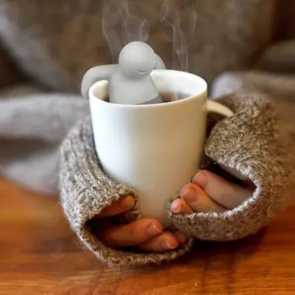 Silicone Mr.Tea Infuser Loose Tea Leaf Strainer Herbal Spice Filter Diffuser TEA Silicone Mr Tea Infuser